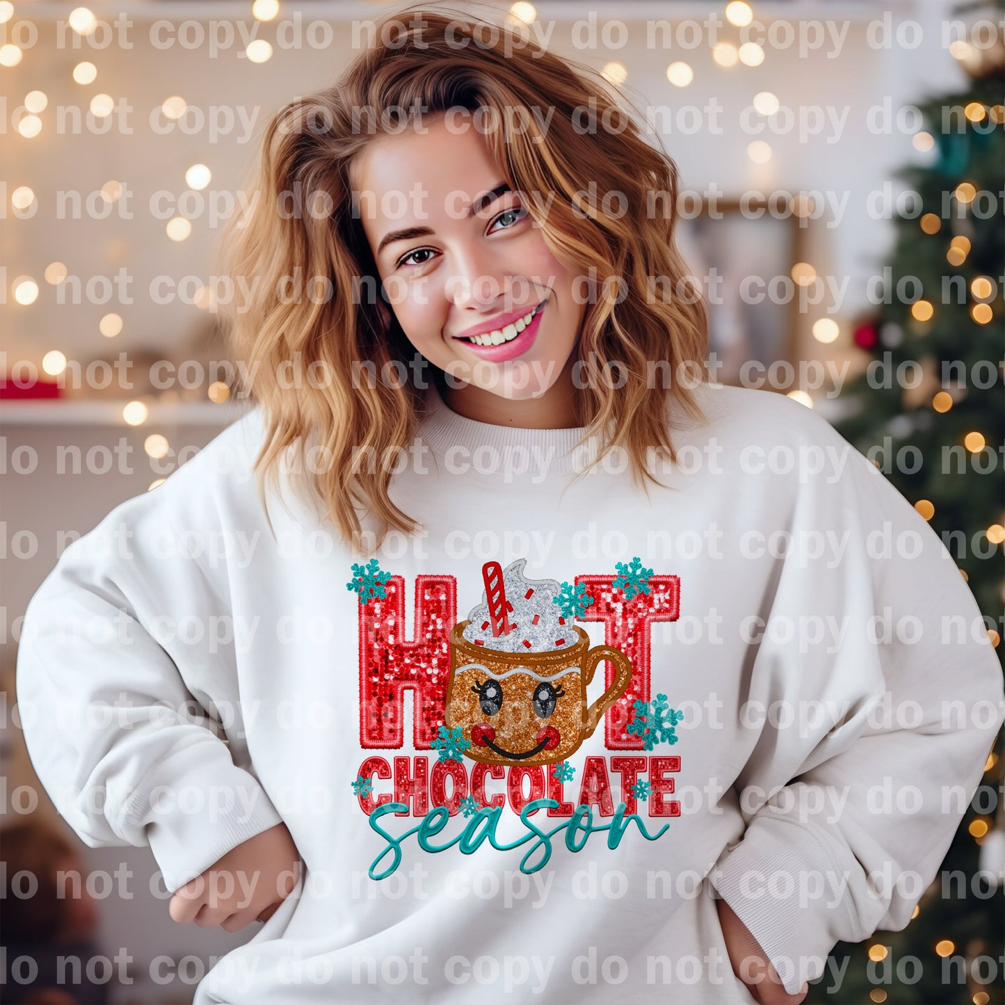 Hot Chocolate Season with Optional Sleeve Design Dream Print or Sublimation Print