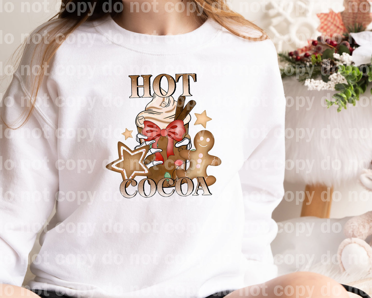 Hot Cocoa Gingerbread With Optional Two Rows Sleeve Designs Dream Print or Sublimation Print