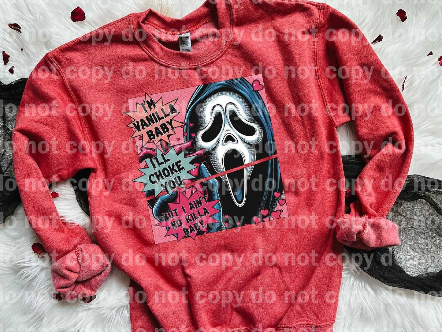 Soy Vanilla Baby, te asfixiaré, pero no soy ningún Killa Baby Ghost Face con diseño de manga opcional Impresión de ensueño o impresión de sublimación