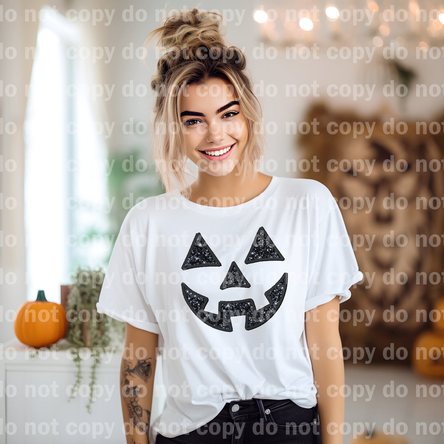 Jack O Lantern Face Embroidered Dream Print or Sublimation Print