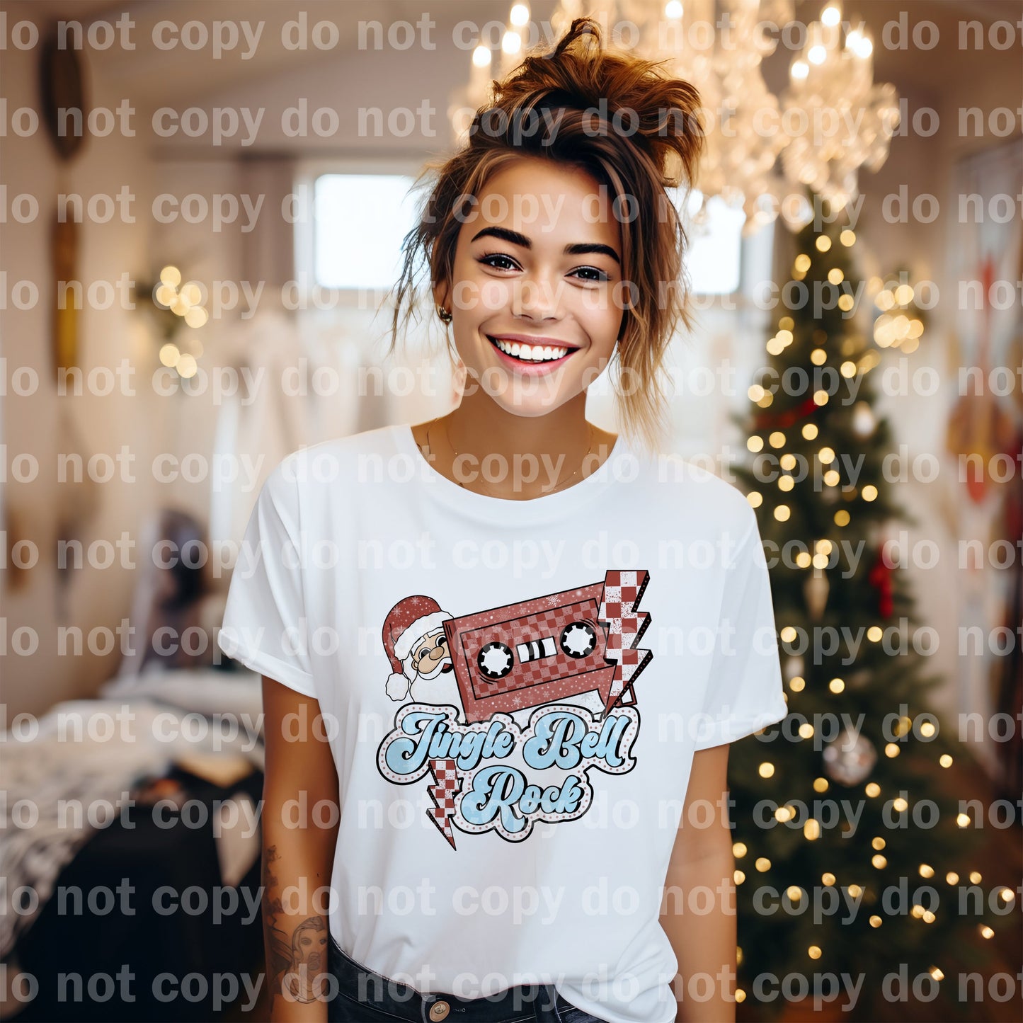 Jingle Bell Rock Santa Dark Skin/Light Skin Dream Print or Sublimation Print