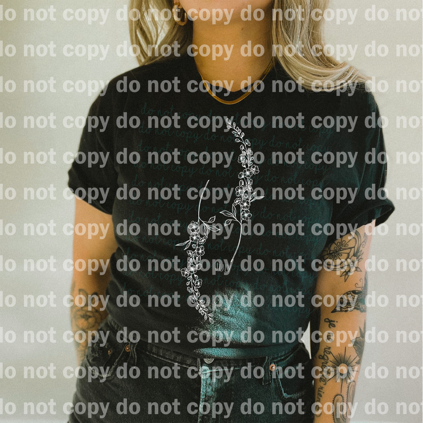 July Birth Flowers Black/White Dream Print or Sublimation Print with Decal Option