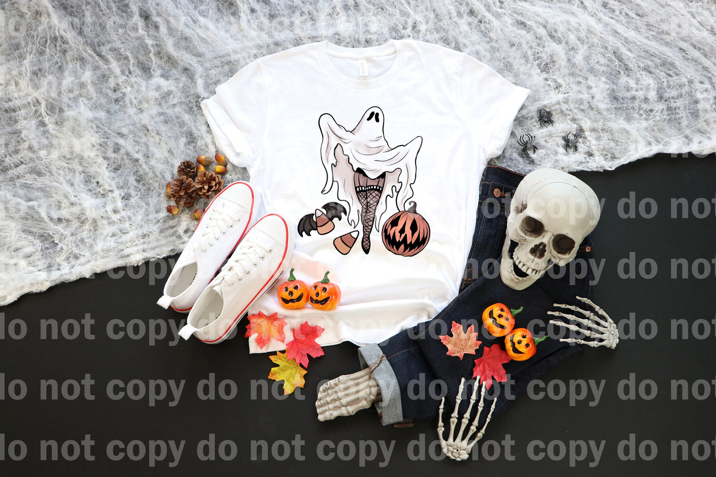 Lady Ghost And Pumpkin Dream Print or Sublimation Print