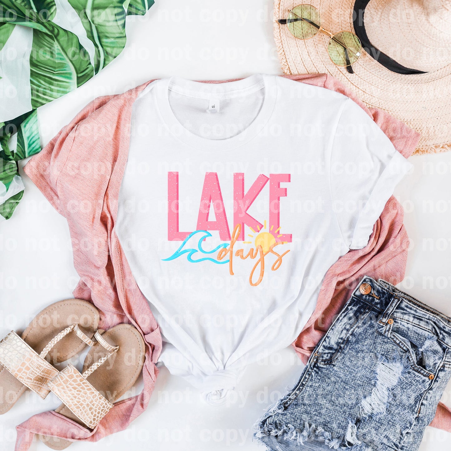 Lake Days Pink Orange Distressed/Non Distressed Dream Print or Sublimation Print