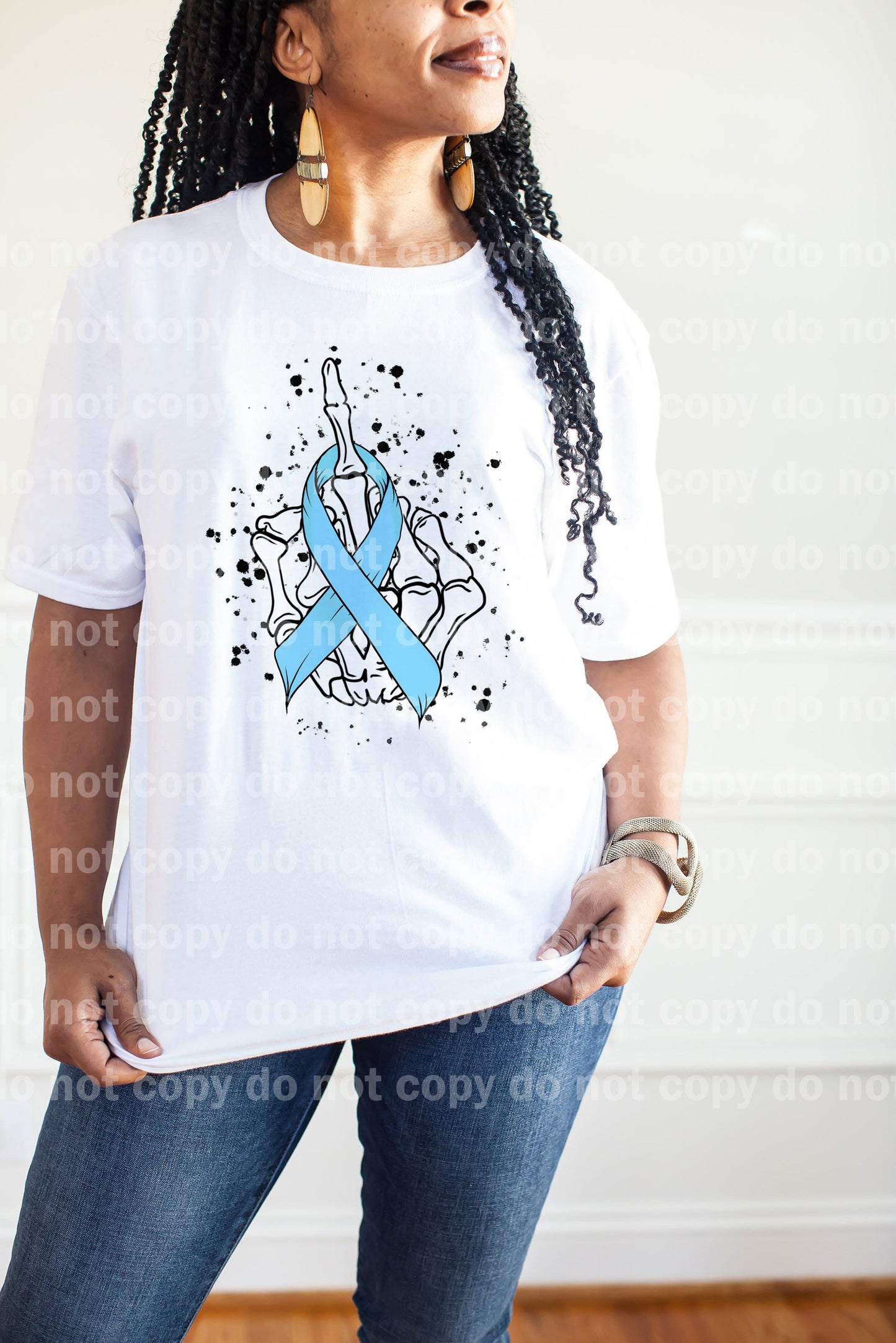 Light Blue Cancer Ribbon Dream Print or Sublimation Print