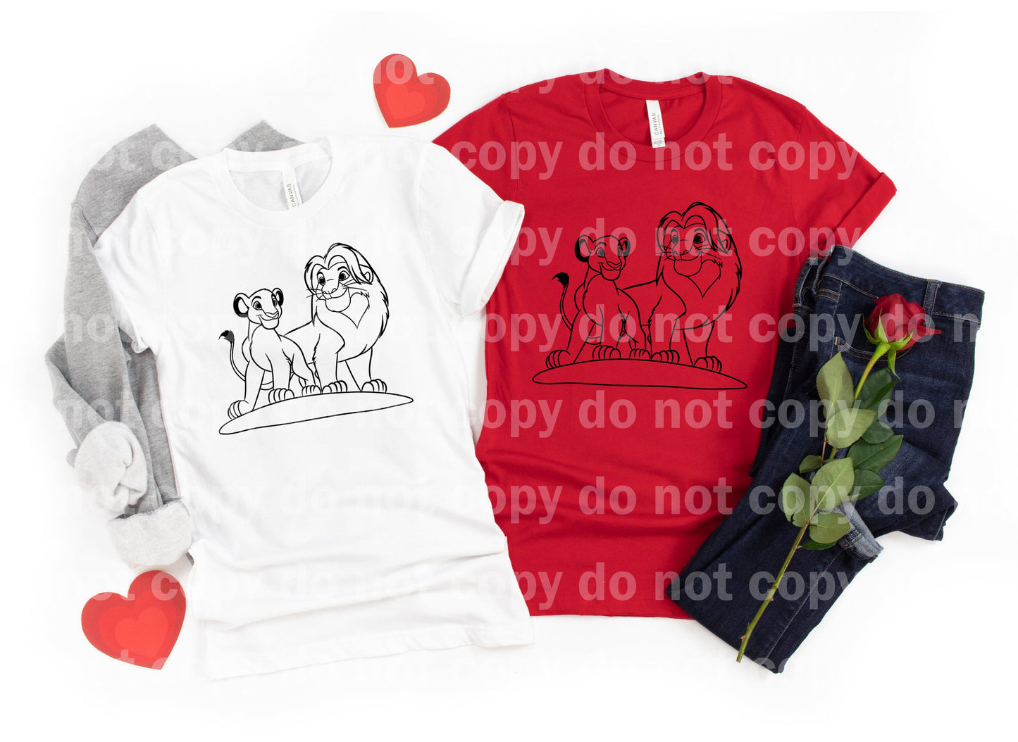 Lion Hearts Outline Dream Print or Sublimation Print