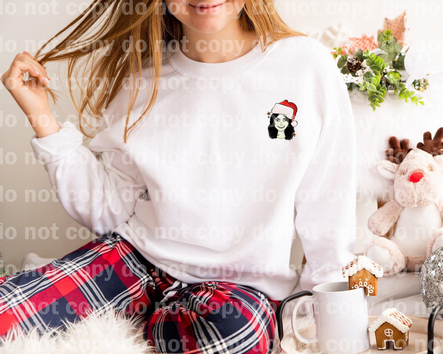 Loathe The Holidays Curly Hair with Optional Two Rows Sleeve Designs Dream Print or Sublimation Print