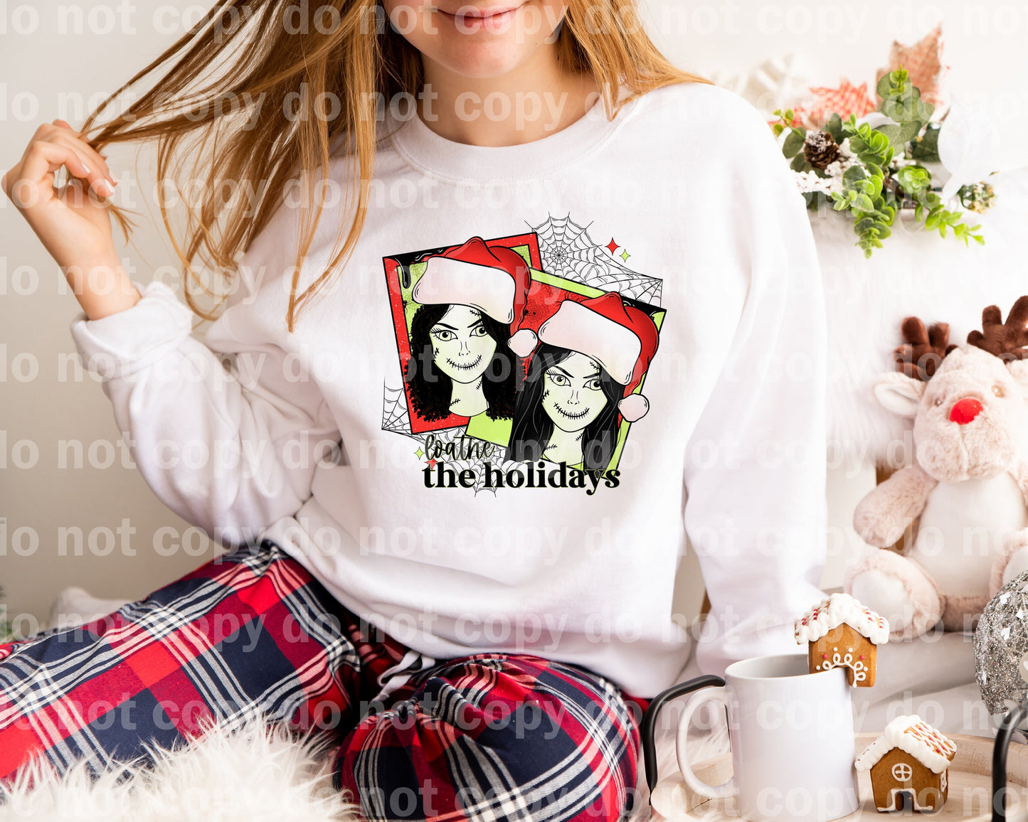 Loathe The Holidays Polaroid Curly Wave Hair Duo with Optional Two Rows Sleeve Designs Dream Print or Sublimation Print
