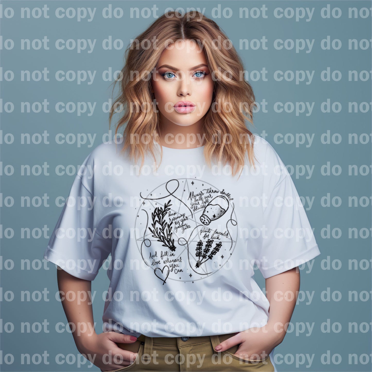 Impresión de ensueño de hierbas mágicas de amor o impresión de sublimación