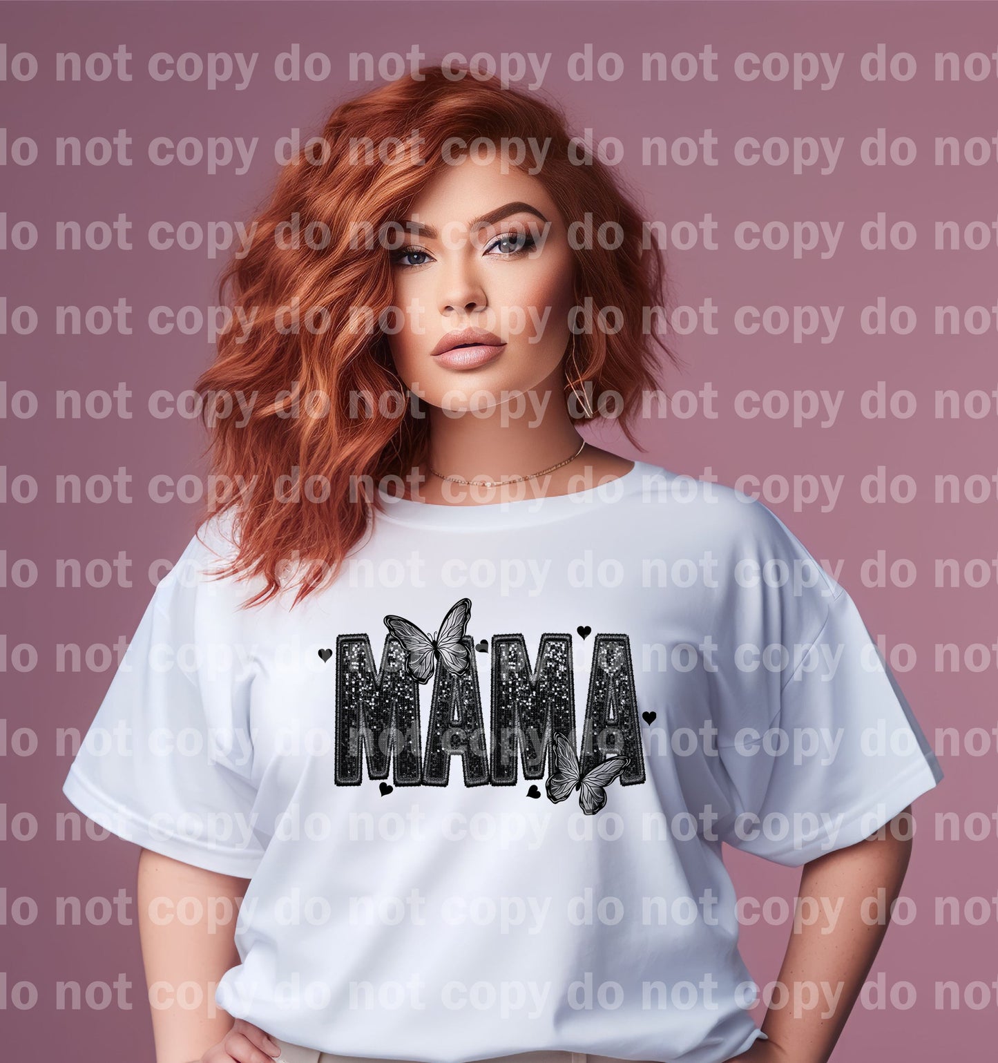 Mama Butterflies Embroidery Sequin Monochrome Dream Print or Sublimation Print