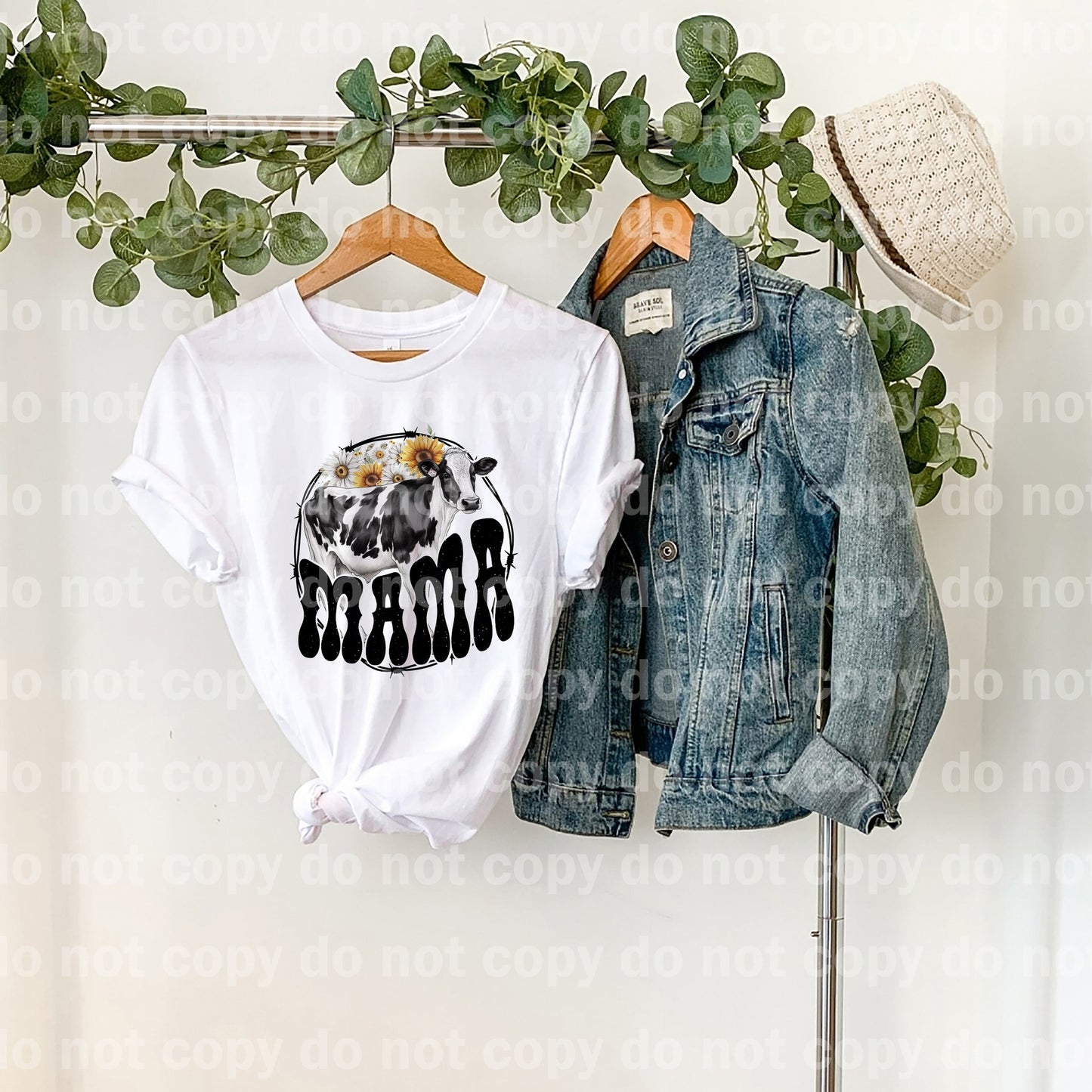 Estampado de ensueño floral de mamá vaca o estampado por sublimación