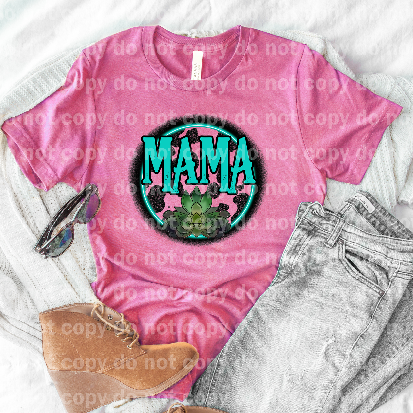 Mama Cow Print with Plants Dream Print or Sublimation Print