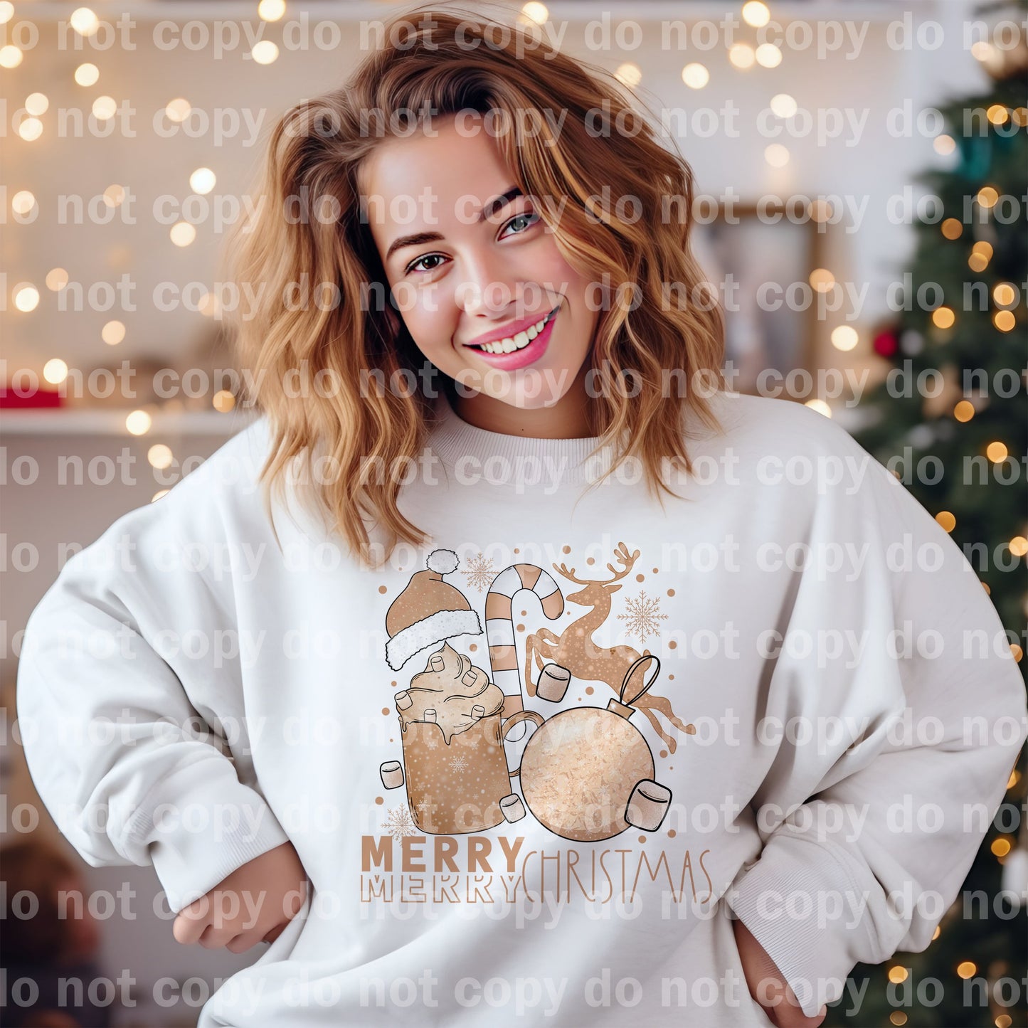 Merry Christmas Ornaments with Optional Two Rows Sleeve Designs Dream Print or Sublimation Print