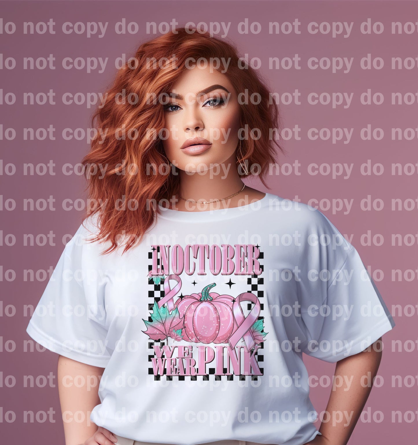 In October We Wear Pink Pumpkin with Optional Sleeve Design Dream Print or Sublimation Print