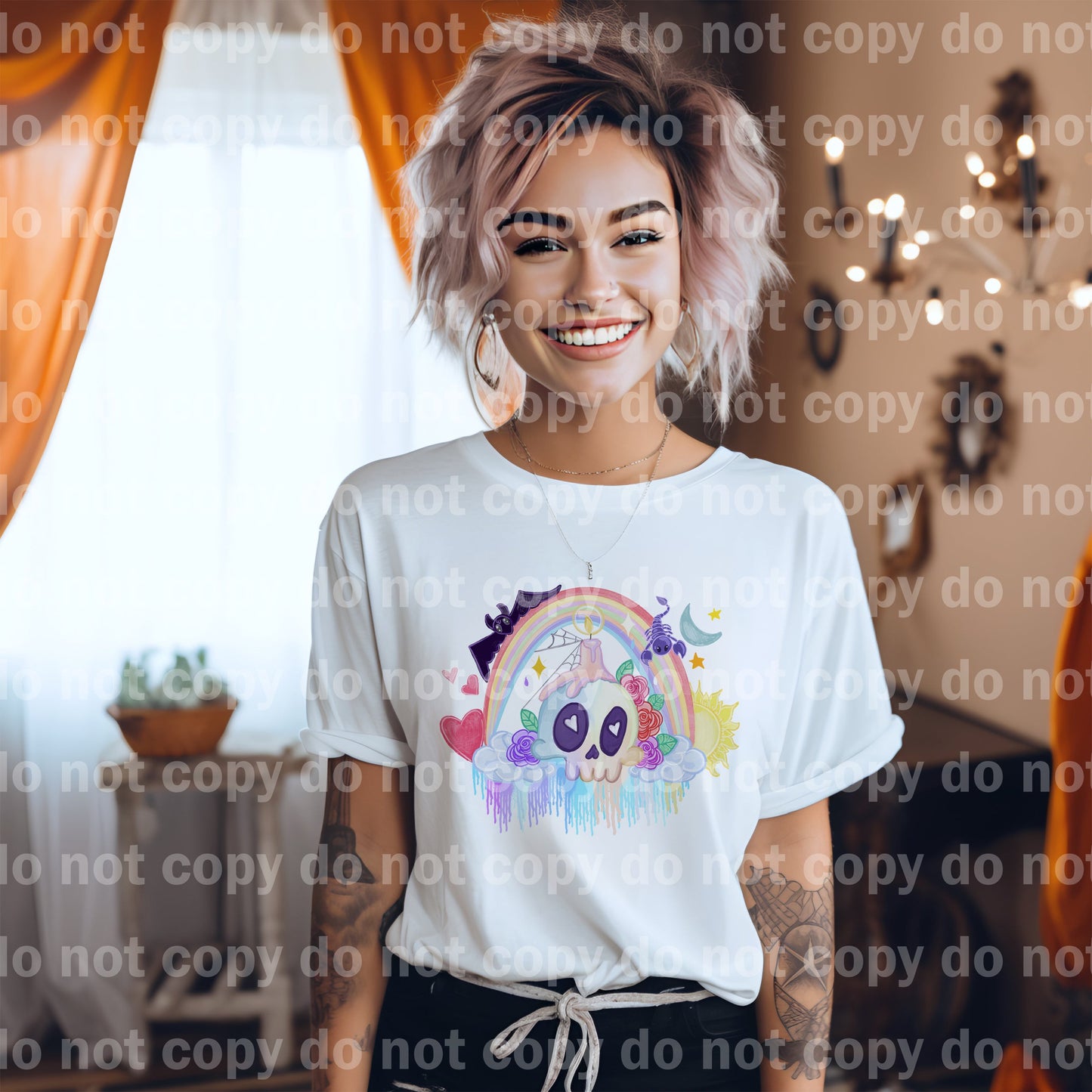Pastel Skull Rainbow Dream Print or Sublimation Print