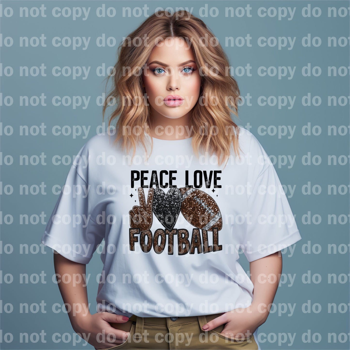Peace Love Football Dream Print or Sublimation Print