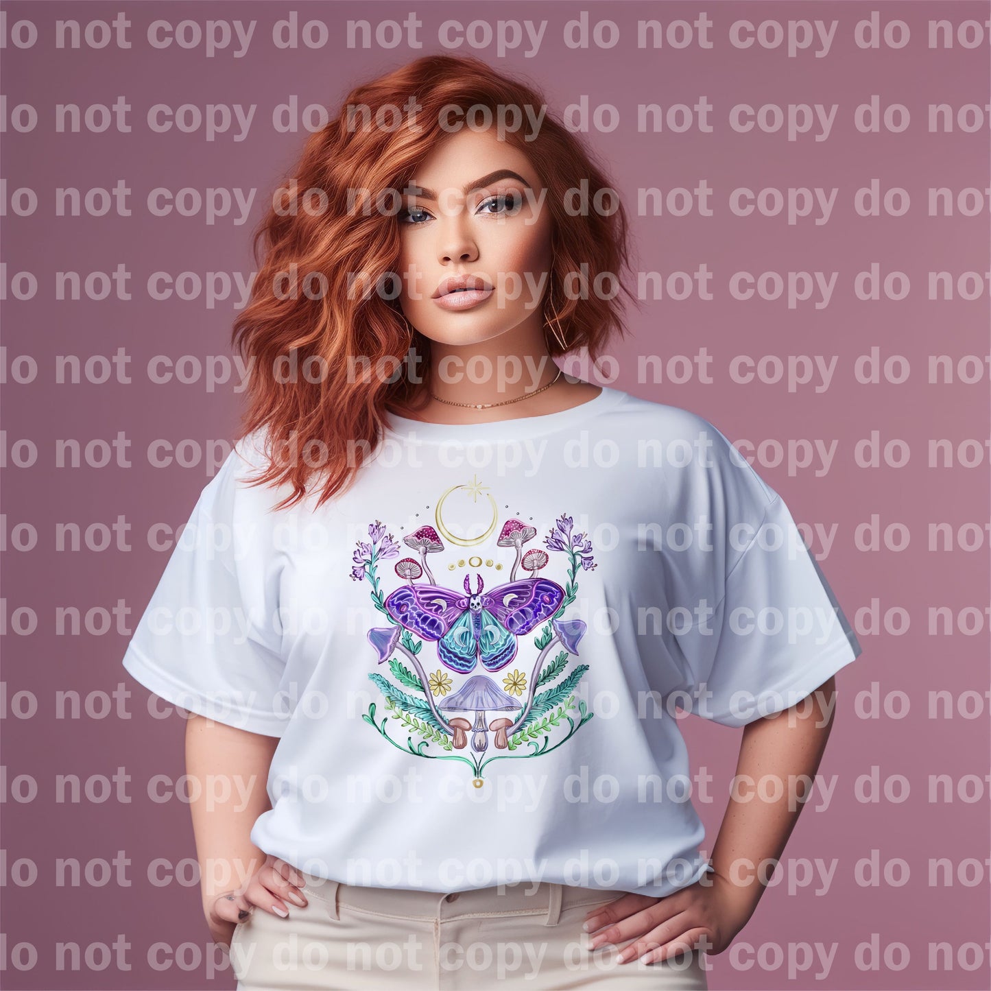 Purple Butterfly And Mushrooms Dream Print or Sublimation Print