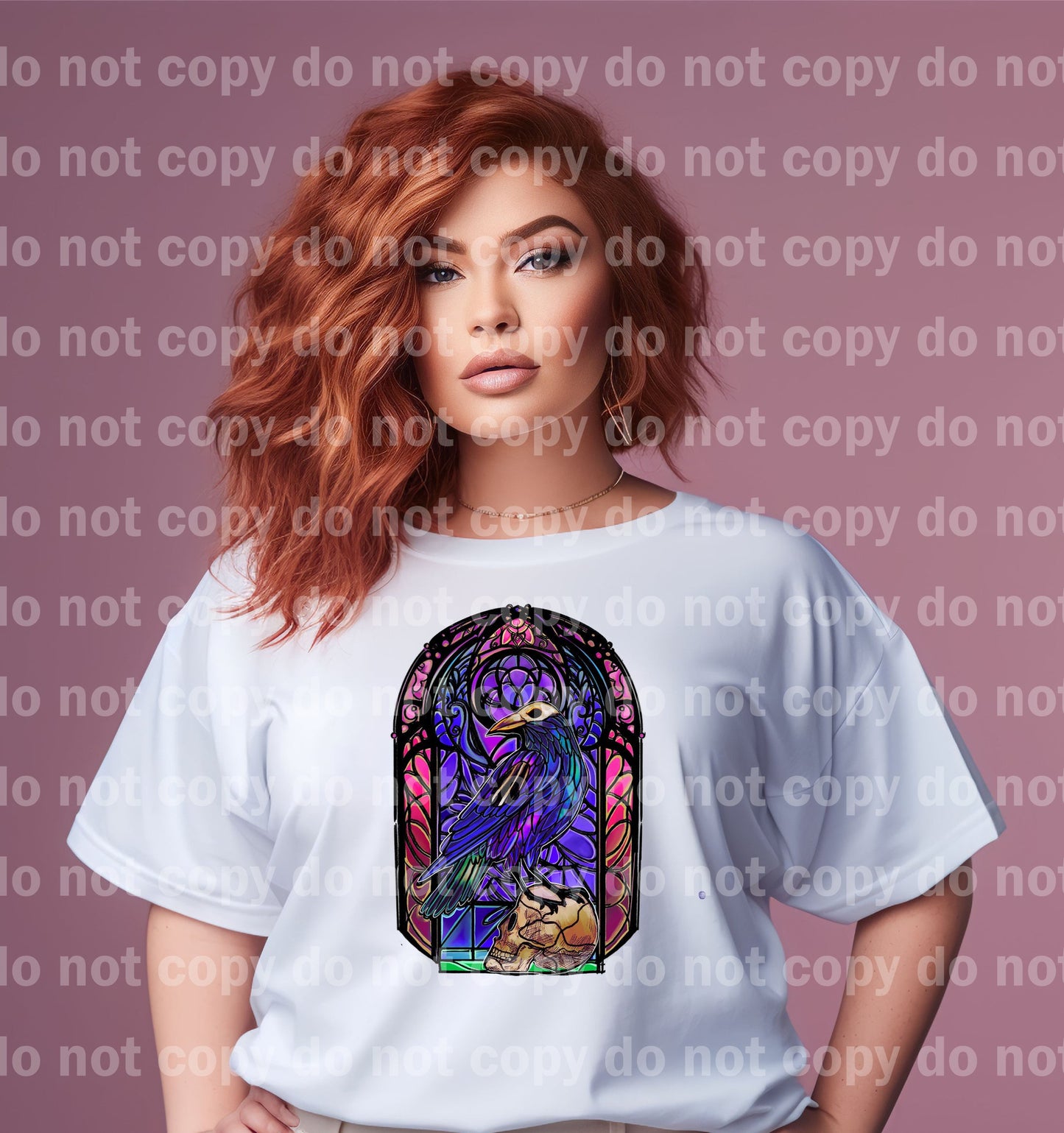 Raven Skull Stained Glass Dream Print or Sublimation Print