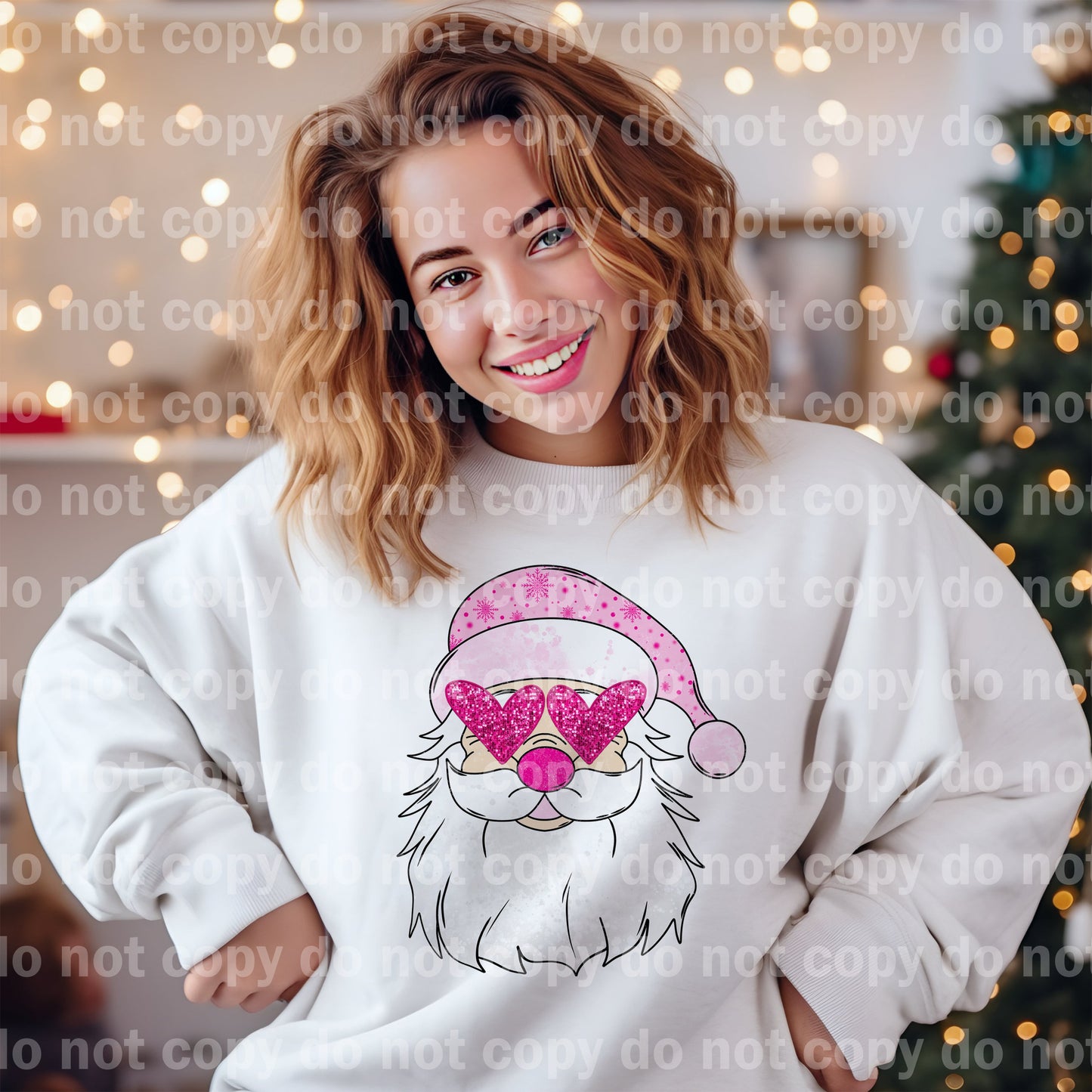 Retro Pink Santa Distressed Dream Print or Sublimation Print