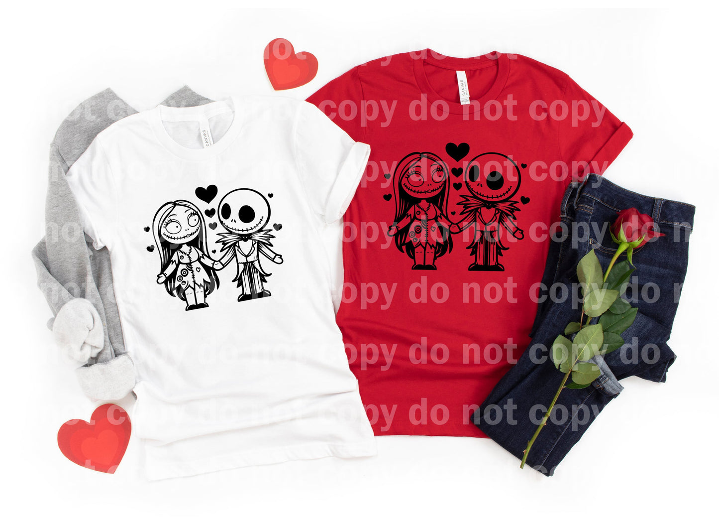 Sally and Jack Outline Dream Print or Sublimation Print