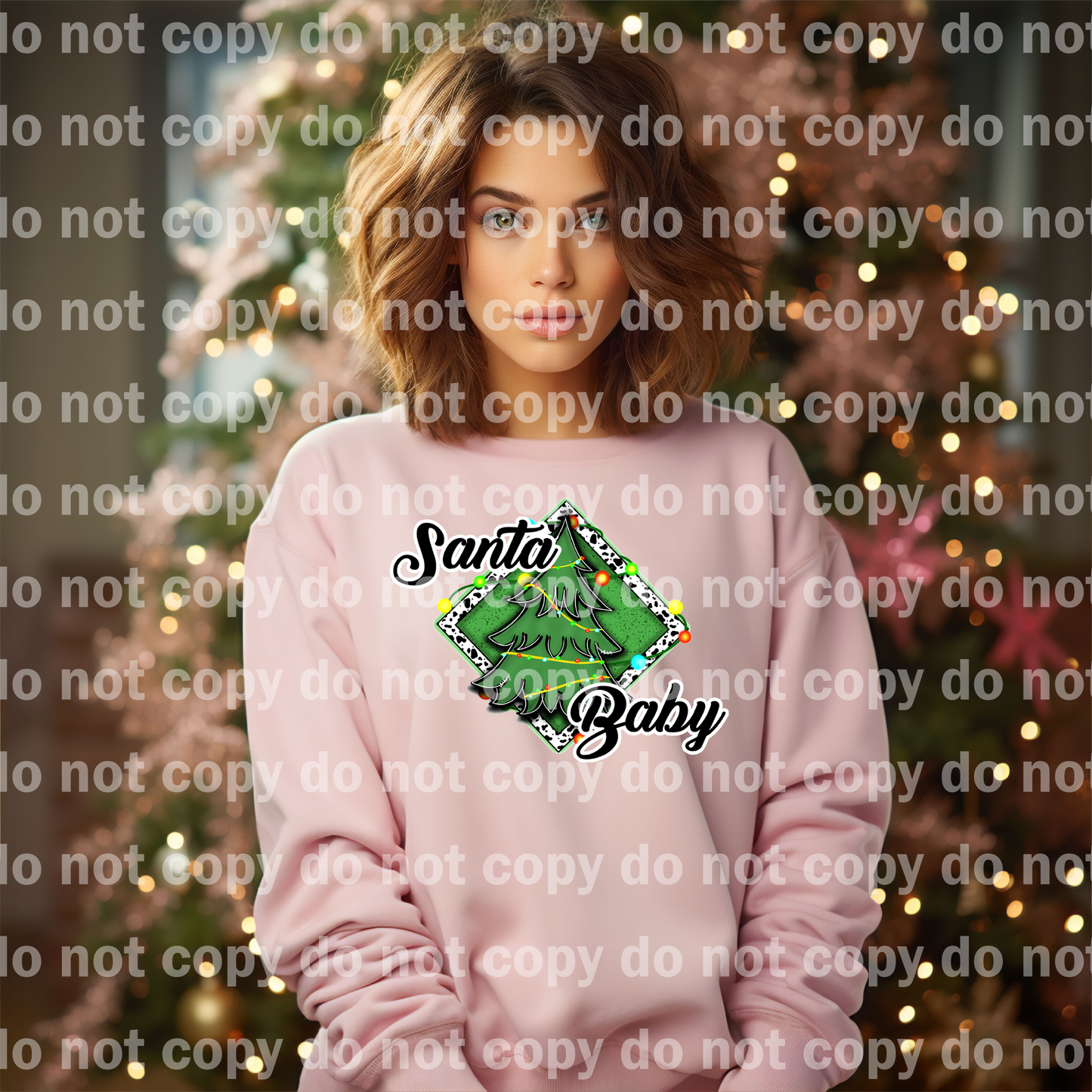 Santa Baby Christmas Tree Dream Print or Sublimation Print