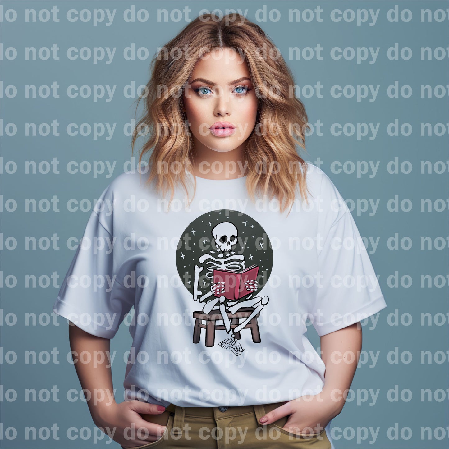 Skeleton Reading In Various Colors Dream Print or Sublimation Print