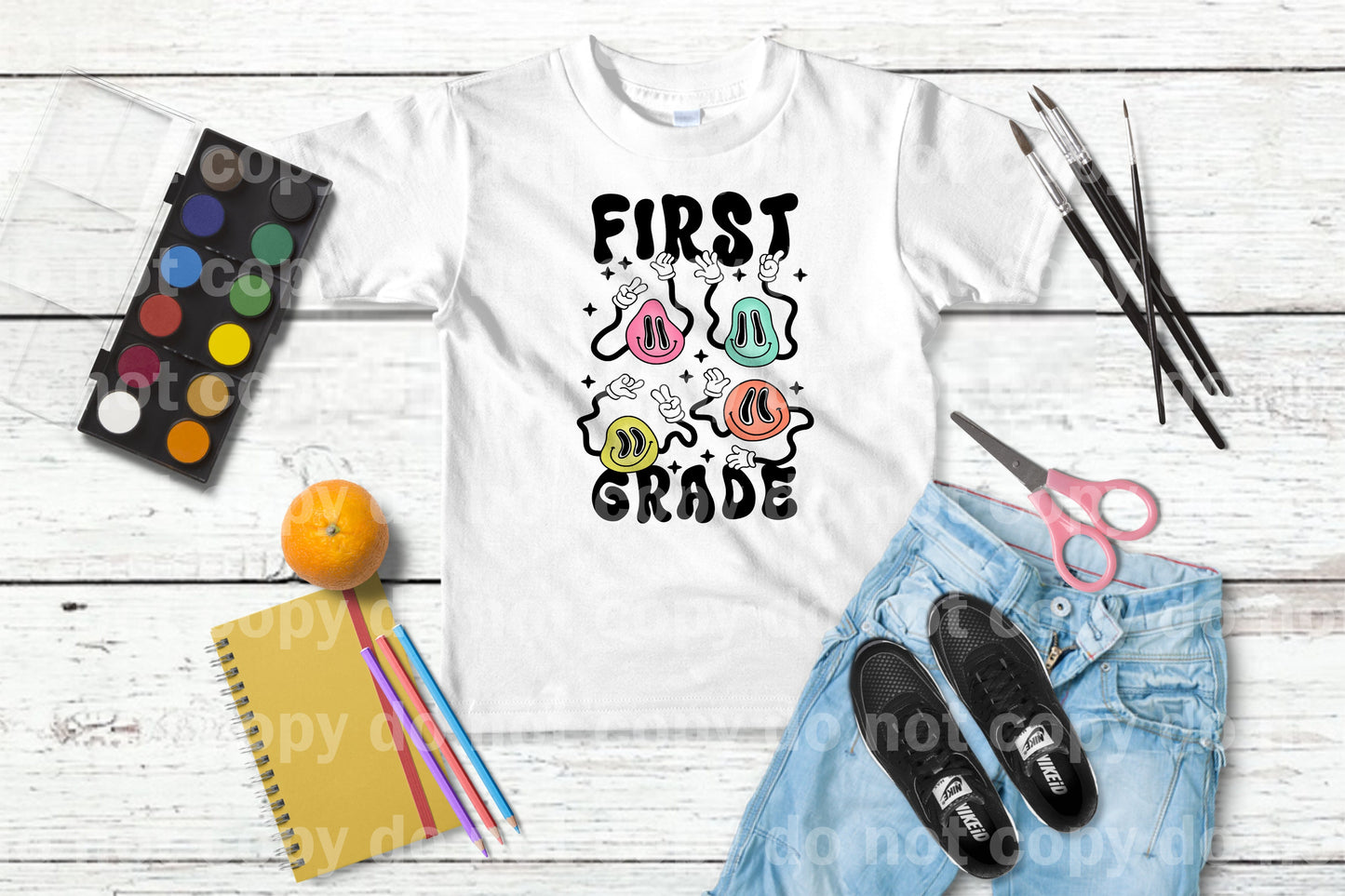 Smiley Emoji First Grade Multicolor/Black Dream Print or Sublimation Print