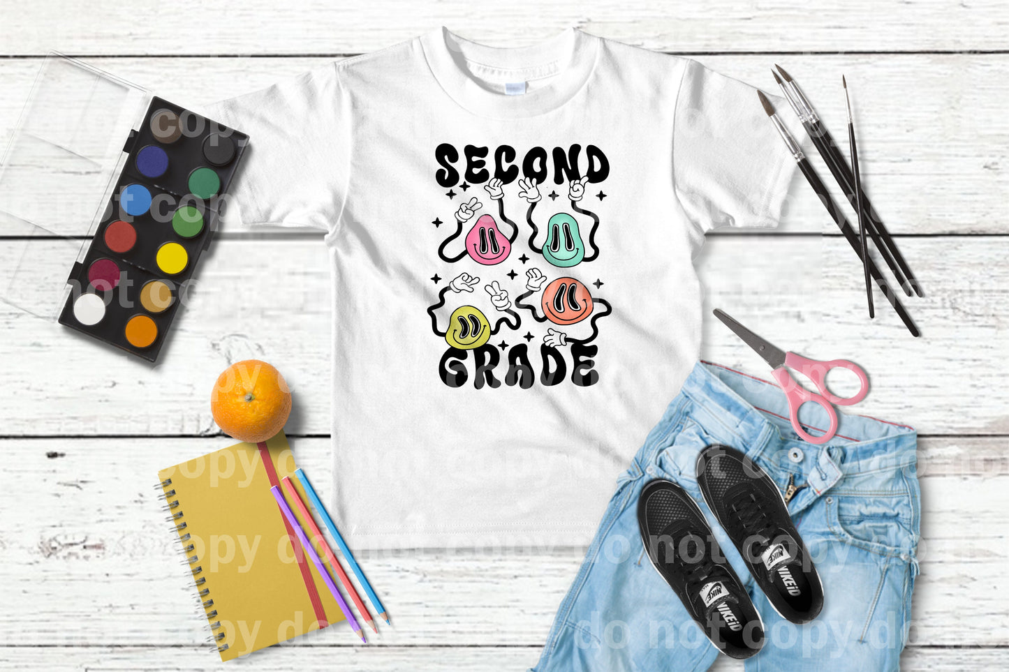 Smiley Emoji Second Grade Multicolor/Black Dream Print or Sublimation Print