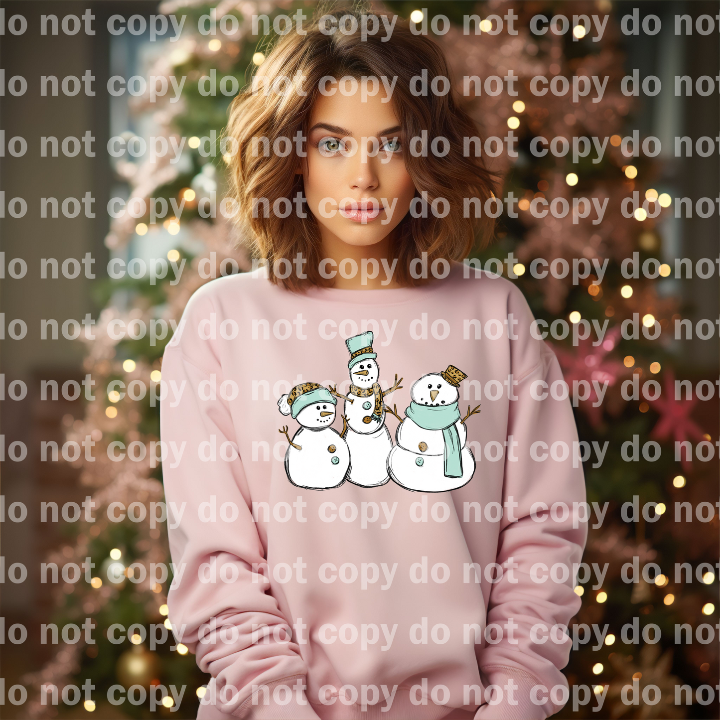 Trio Snowmen Leopard Bufanda n Hat Dream Print o Impresión por sublimación