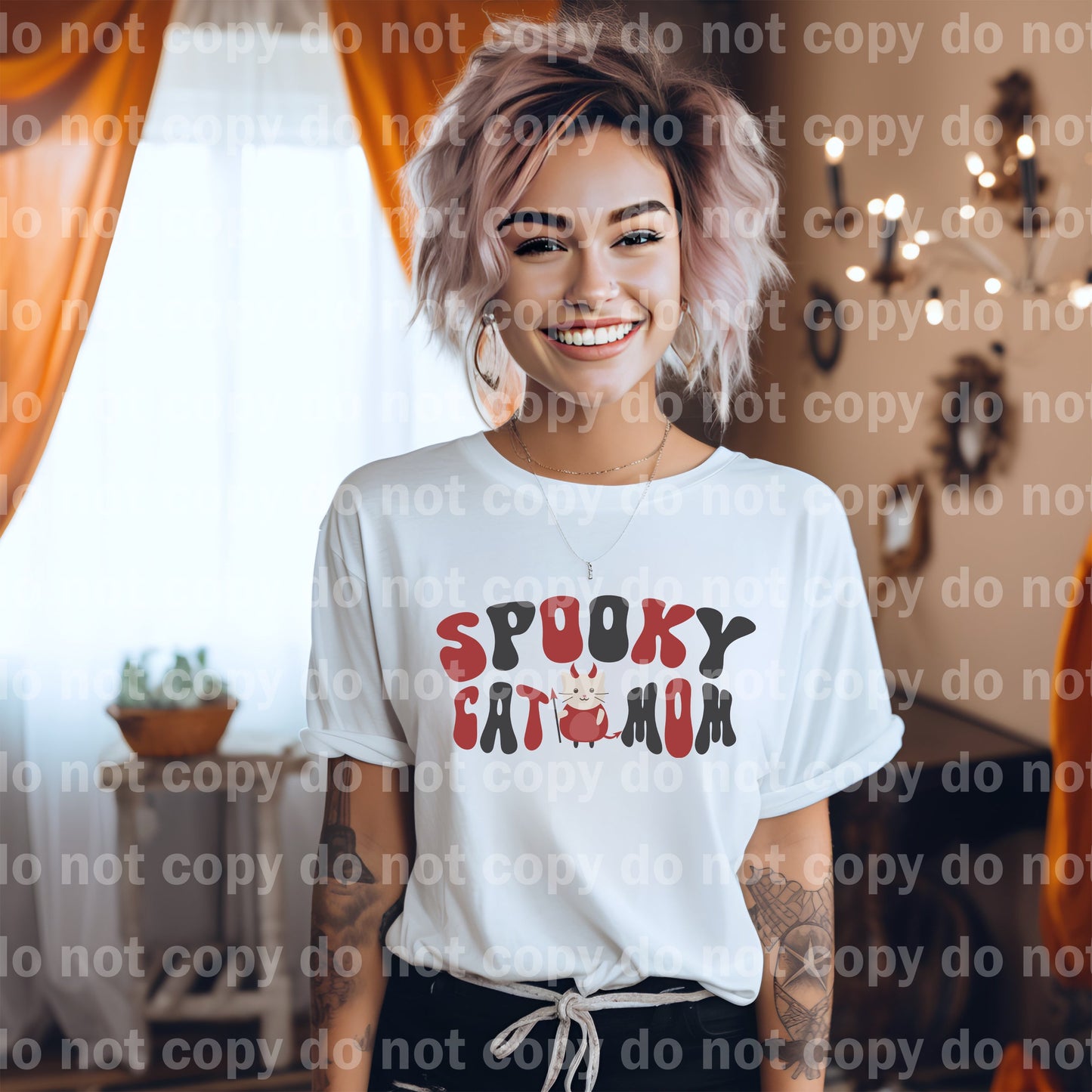 Spooky Cat Mom In Various Colors Dream Print or Sublimation Print