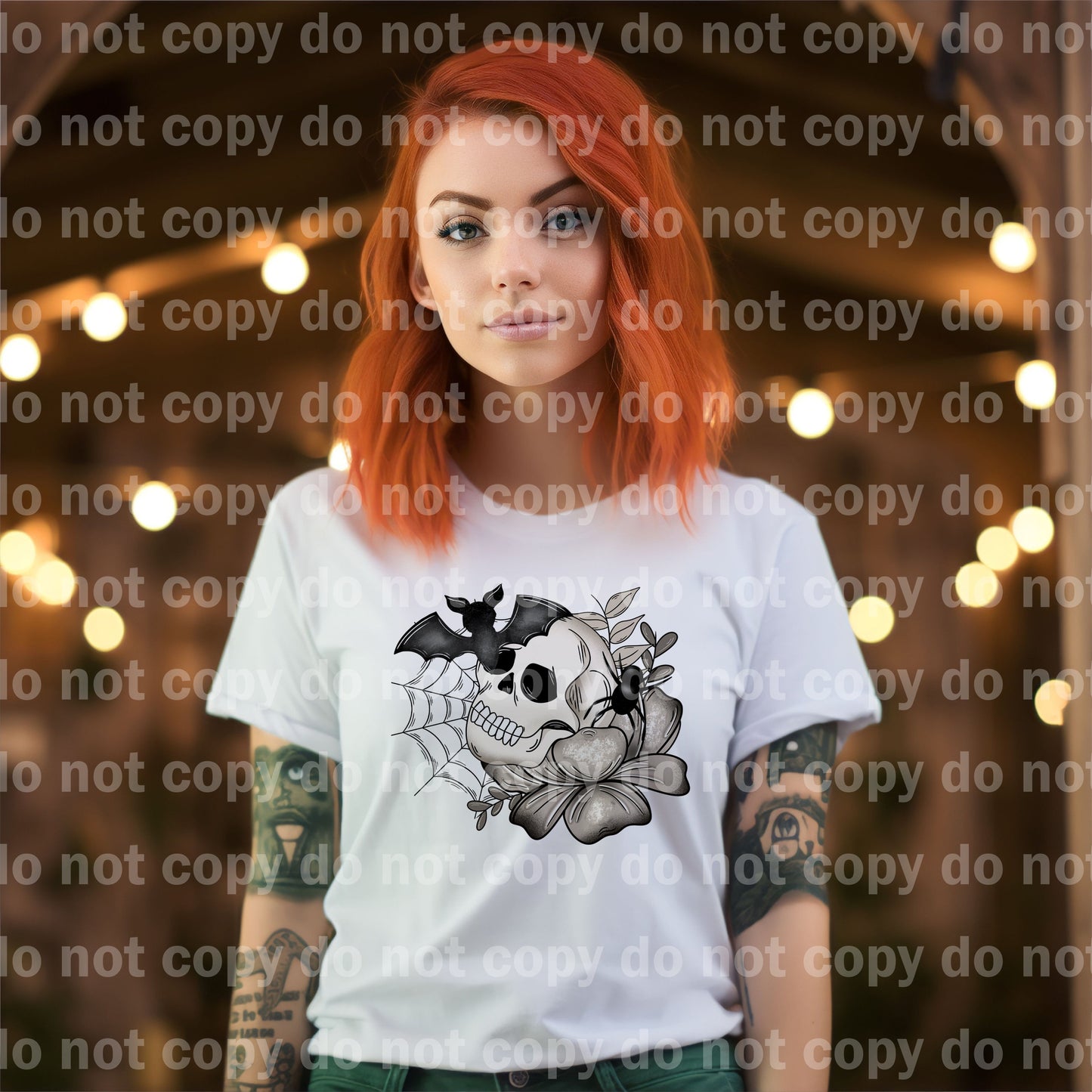 Spooky Skull Floral Bat Dream Print or Sublimation Print