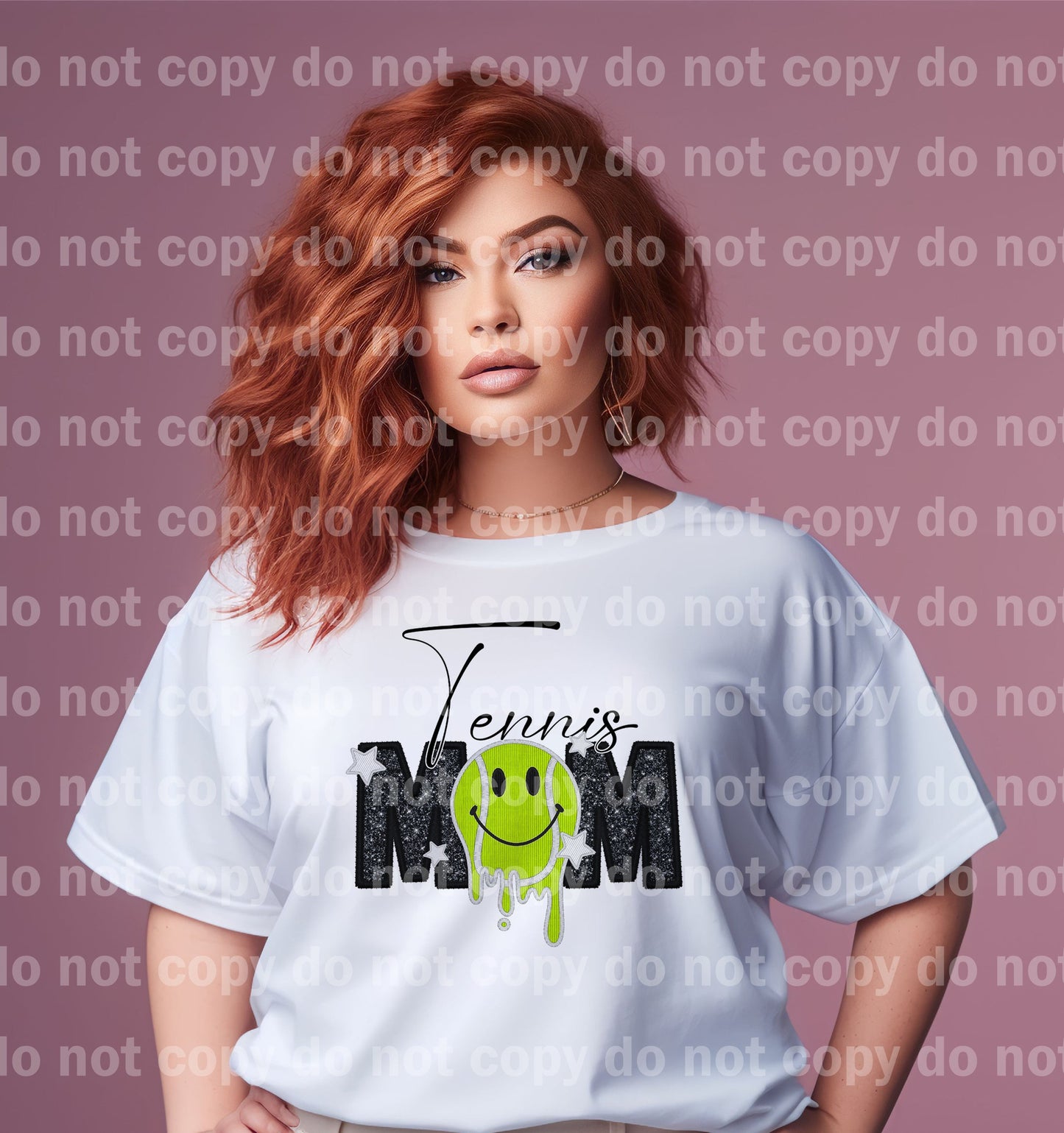 Tennis Mom Faux Embroidery Sequin Dream Print or Sublimation Print