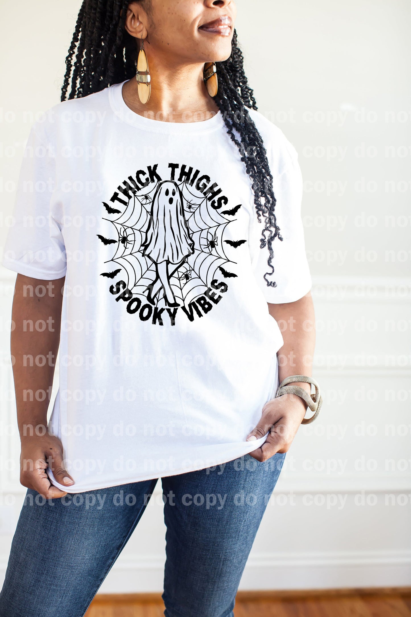 Thick Thighs Spooky Vibes Distressed Full Color/One Color Dream Print or Sublimation Print