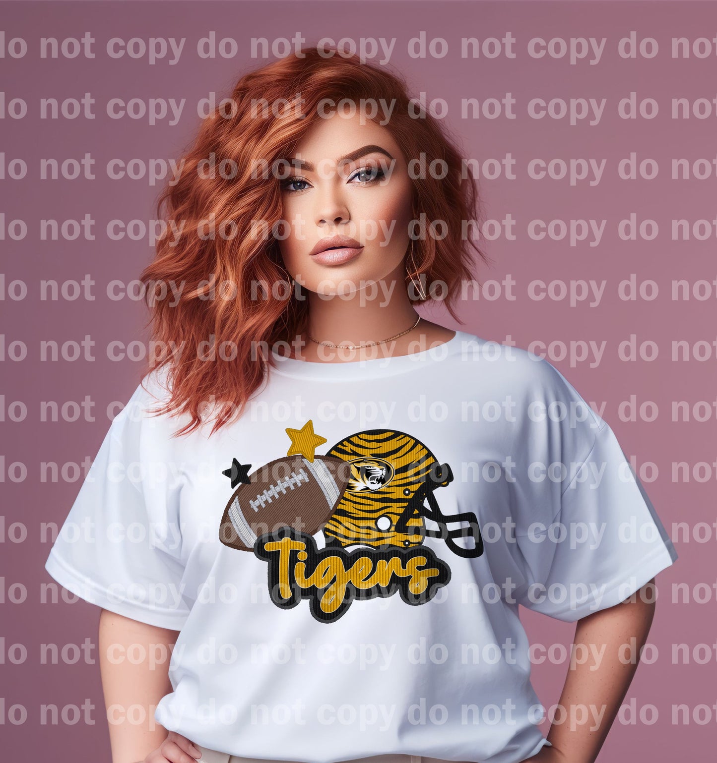 Tigers with Logo Football Embroidery Dream Print or Sublimation Print