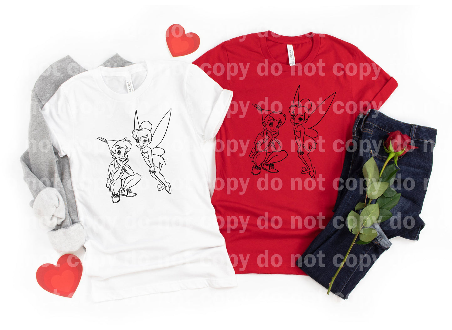 Tink and Peter Outline Dream Print or Sublimation Print