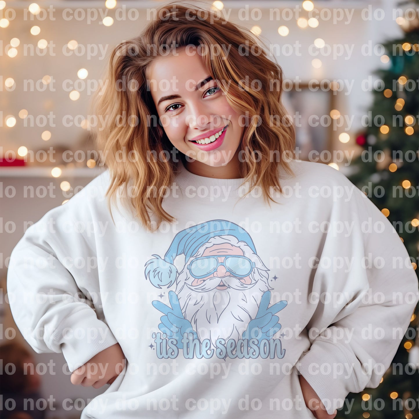 Tis The Season Blue Santa Dream Print or Sublimation Print
