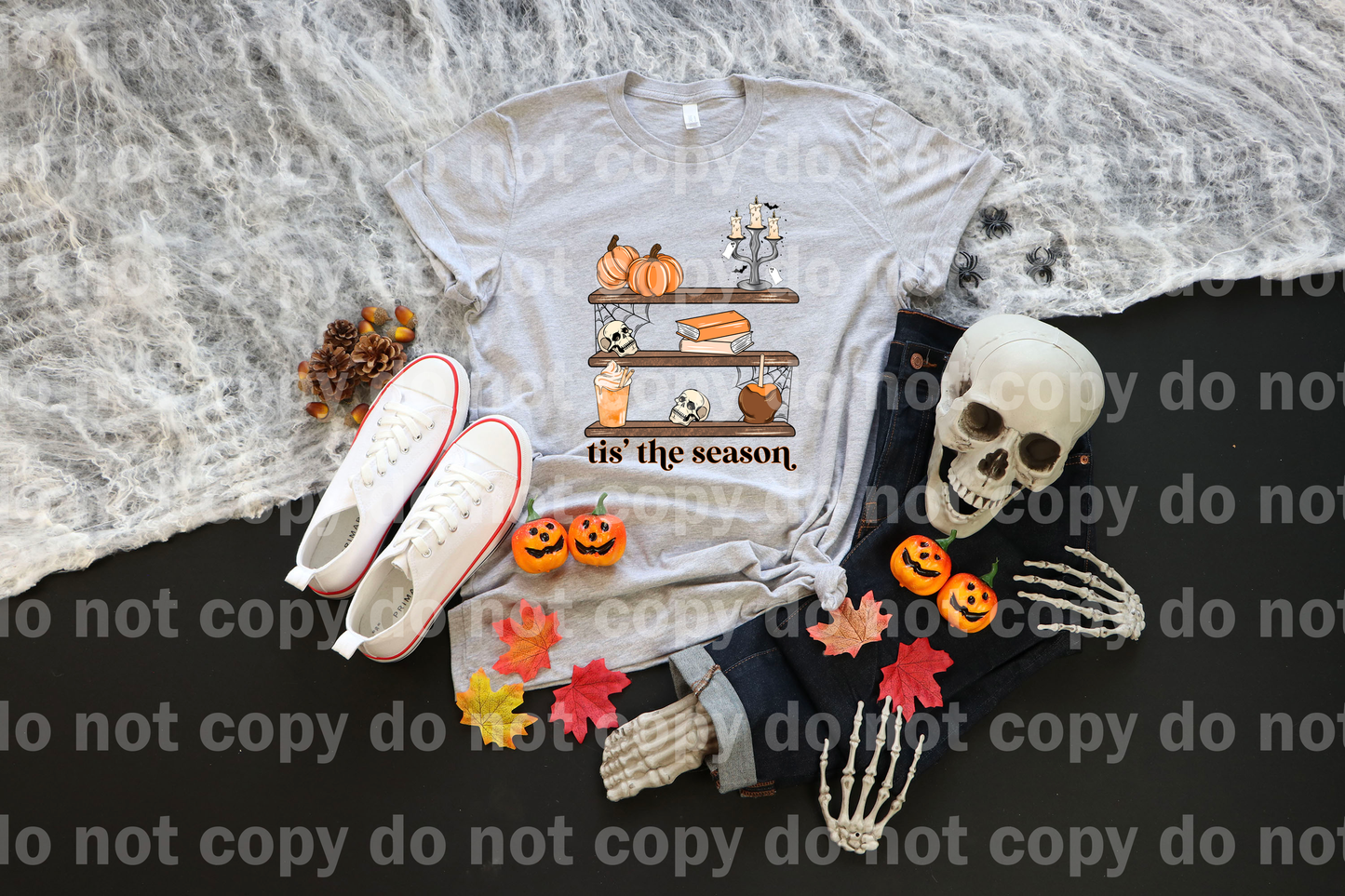 Tis The Season Pumpkin Skull Shelf Dream Print or Sublimation Print