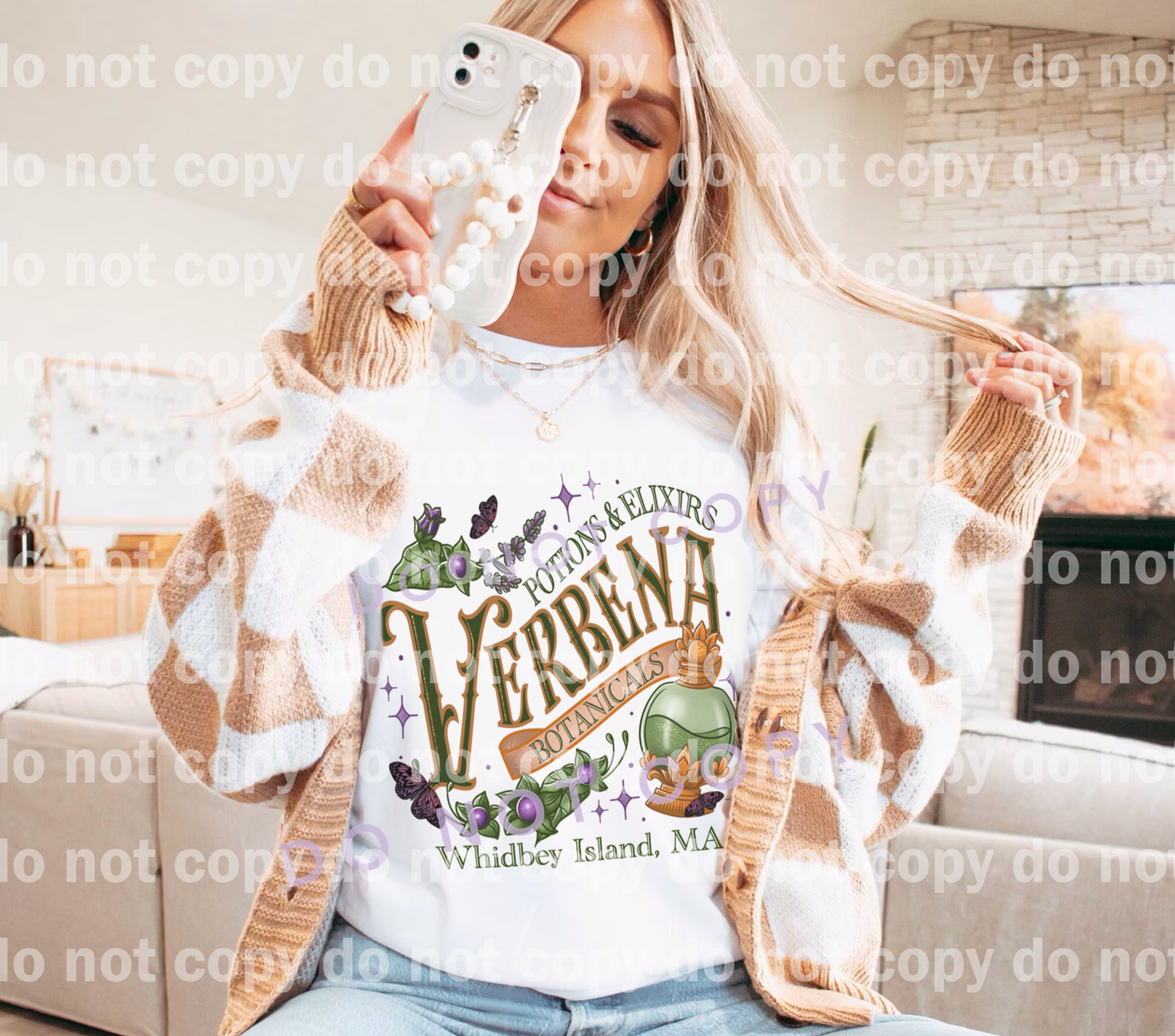 Pociones y elixires de Verbena Botanicals con diseño de funda opcional Impresión de ensueño o impresión por sublimación
