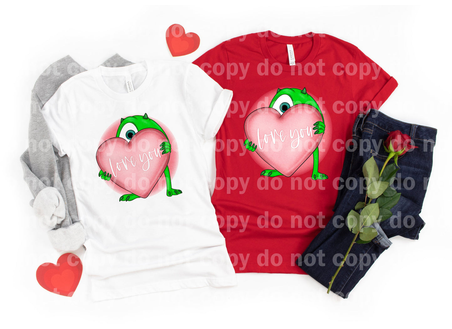 Love Heart Wazowski Valentine with Optional Sleeve Design Dream Print or Sublimation Print