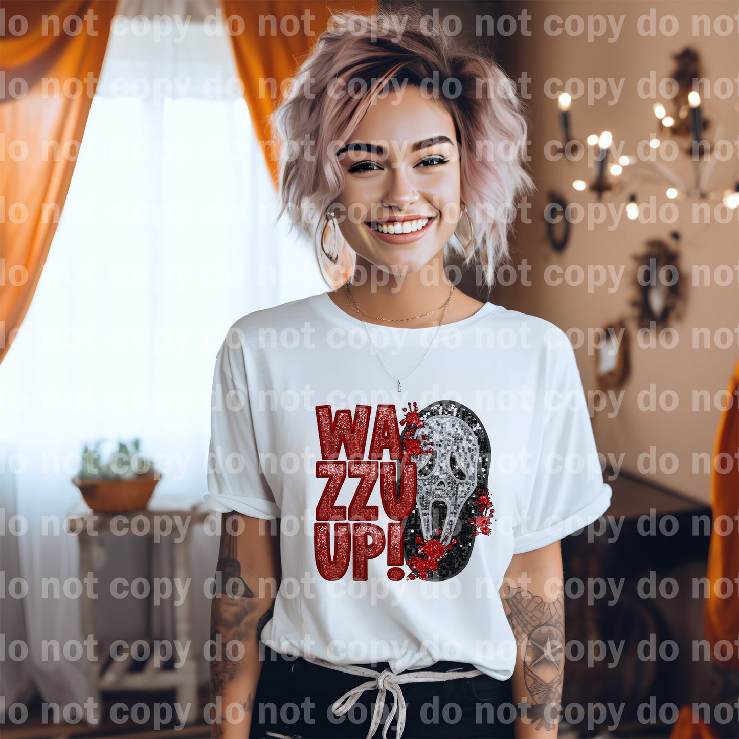 Wazzuup Ghost Face Sequin Dream Print or Sublimation Print