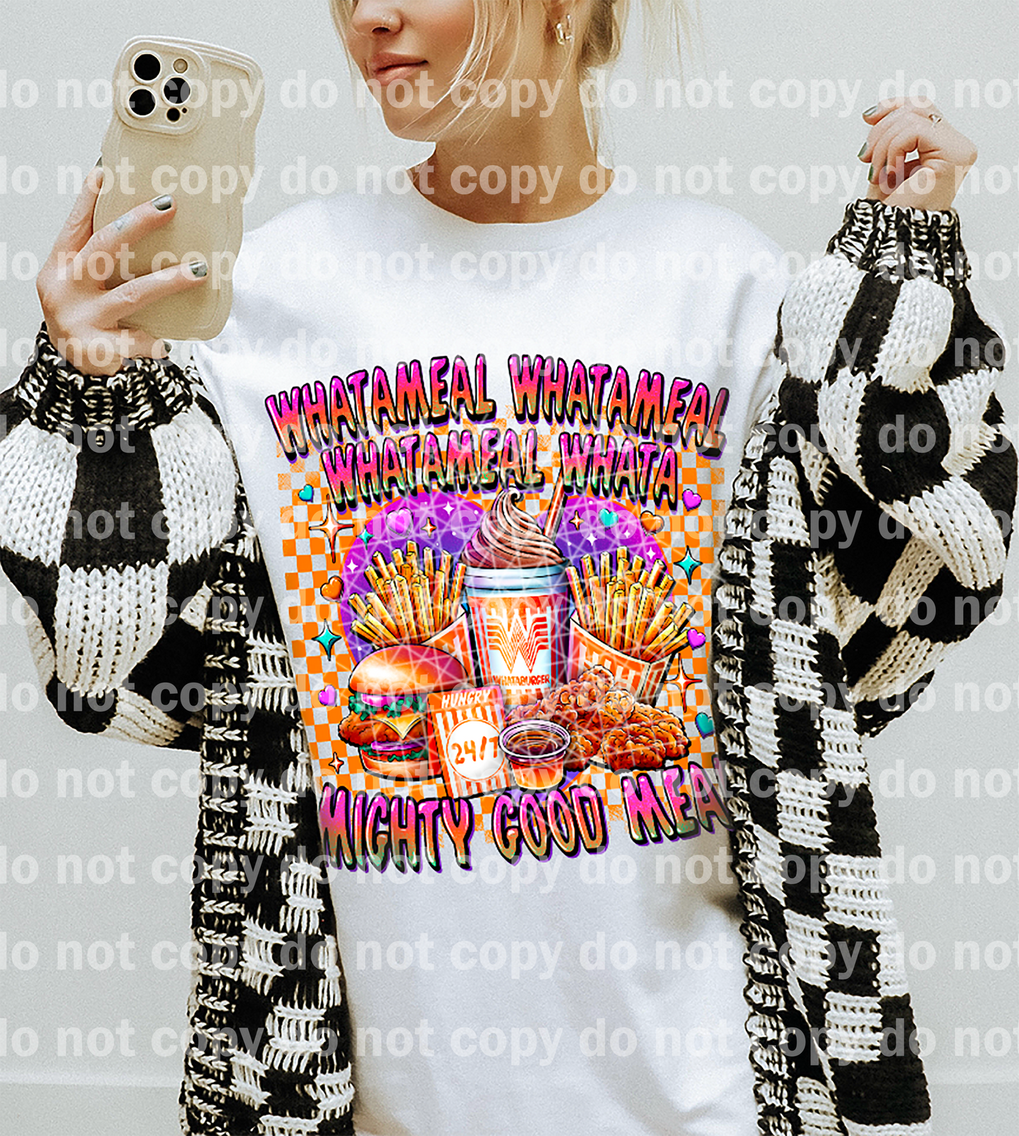 What A Meal What A Meal What A Mighty Good Meal with Optional Sleeve Design Dream Print or Sublimation Print