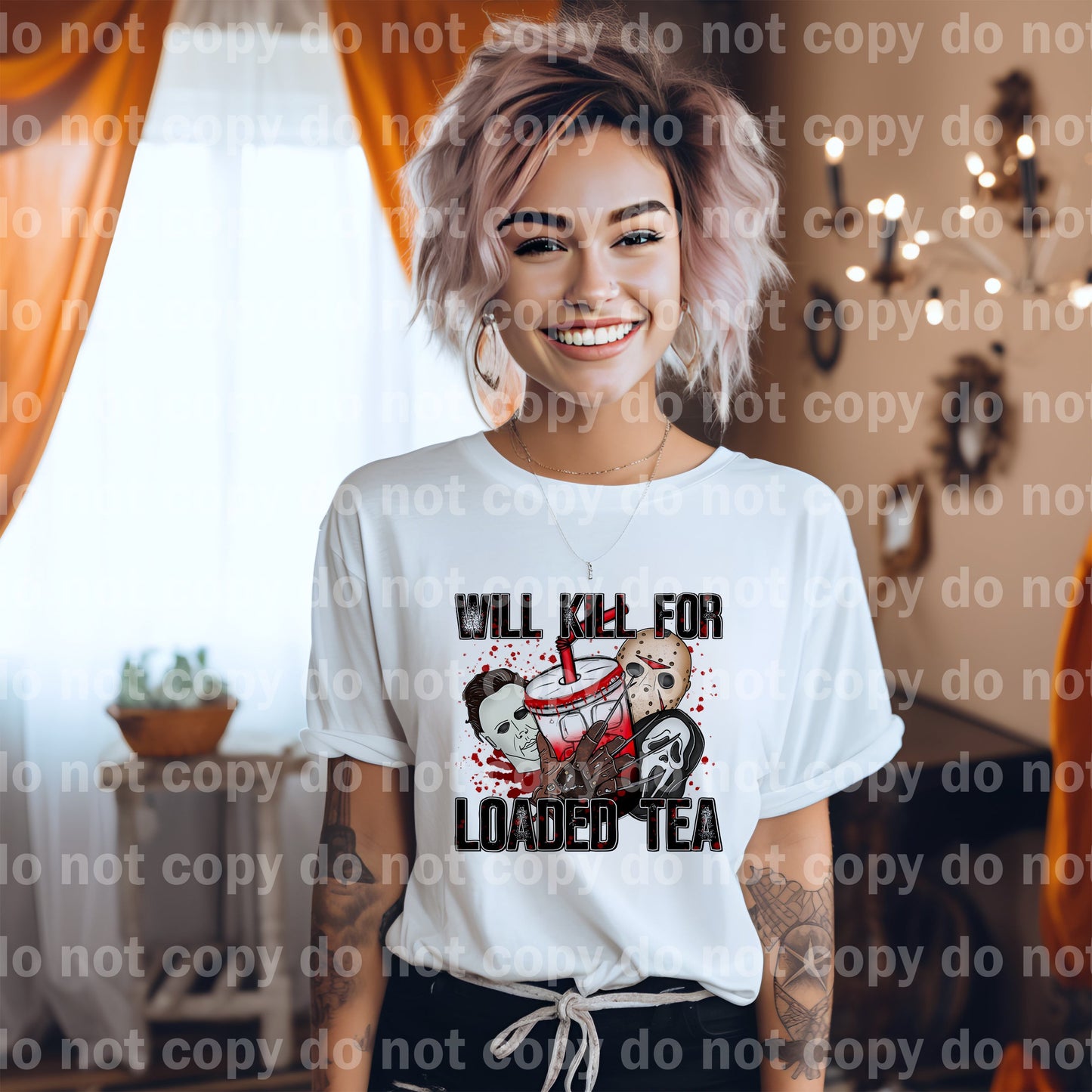 Matará por el té cargado Caras de terror Impresión de ensueño o impresión de sublimación