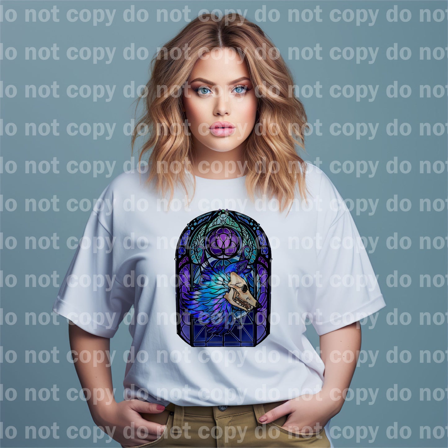 Wolf Skull Stained Glass Dream Print or Sublimation Print