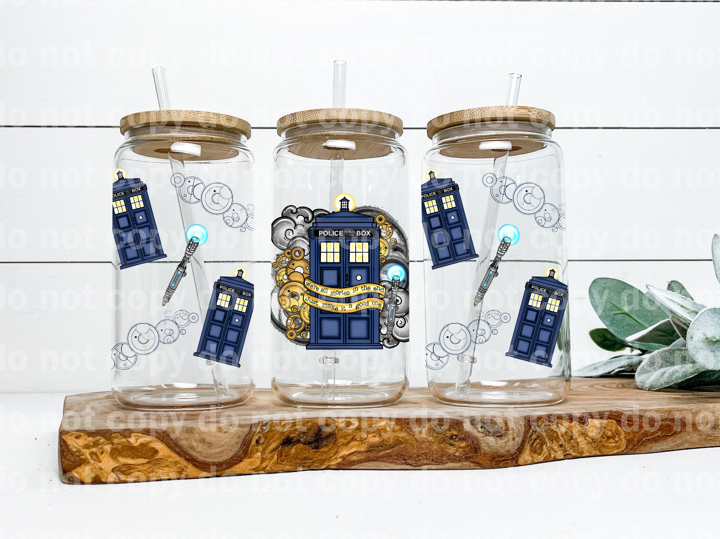 Police Box We're All Stories In The End Just Make It A Good One 16oz Cup Wrap