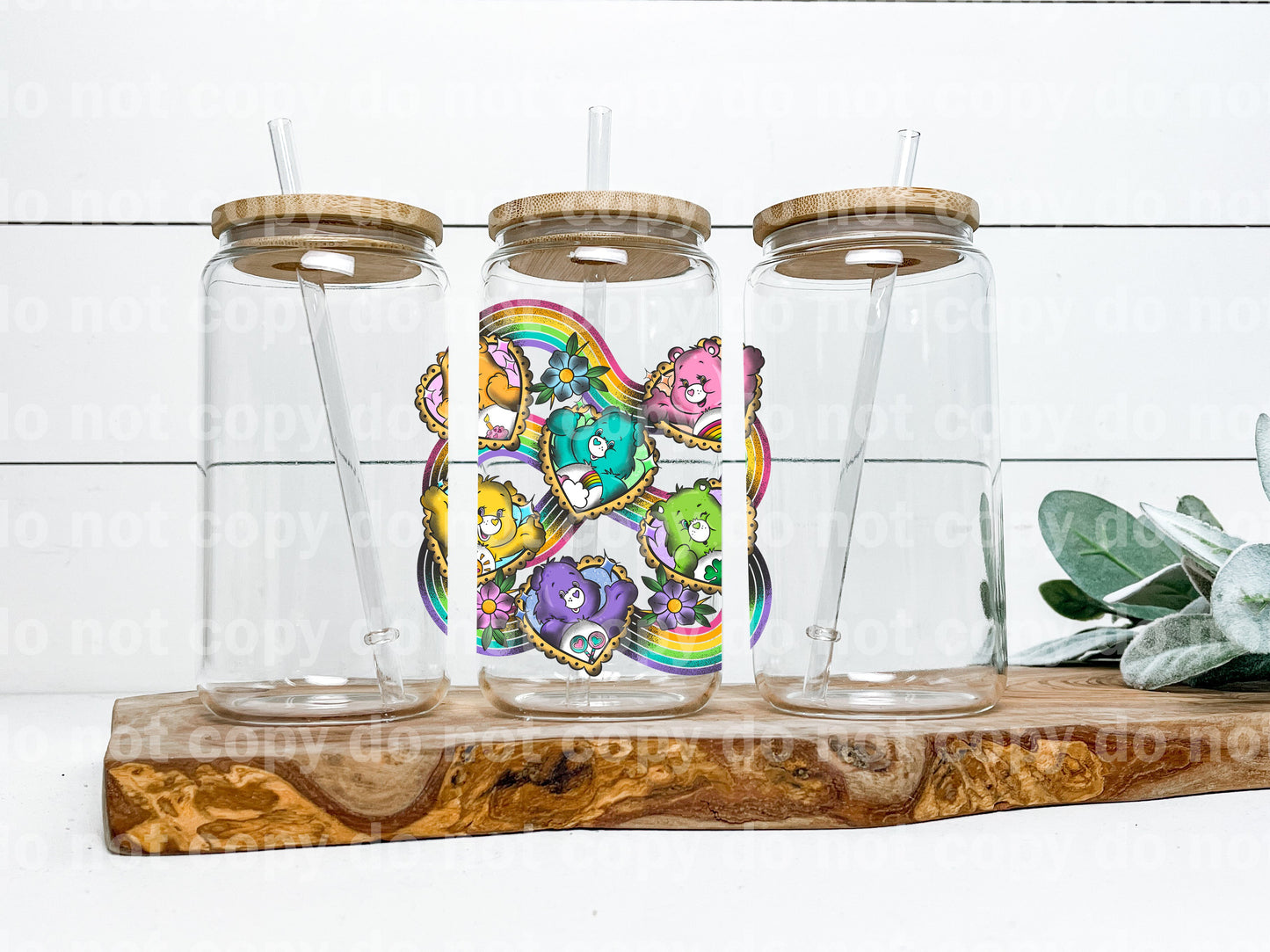 Rainbow Bears Tattoo Hearts Decal 3.7 x 4