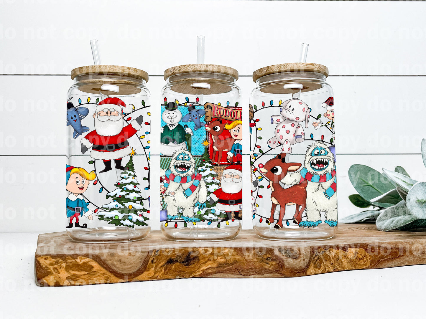 Red Nose Reindeer 16oz Cup Wrap