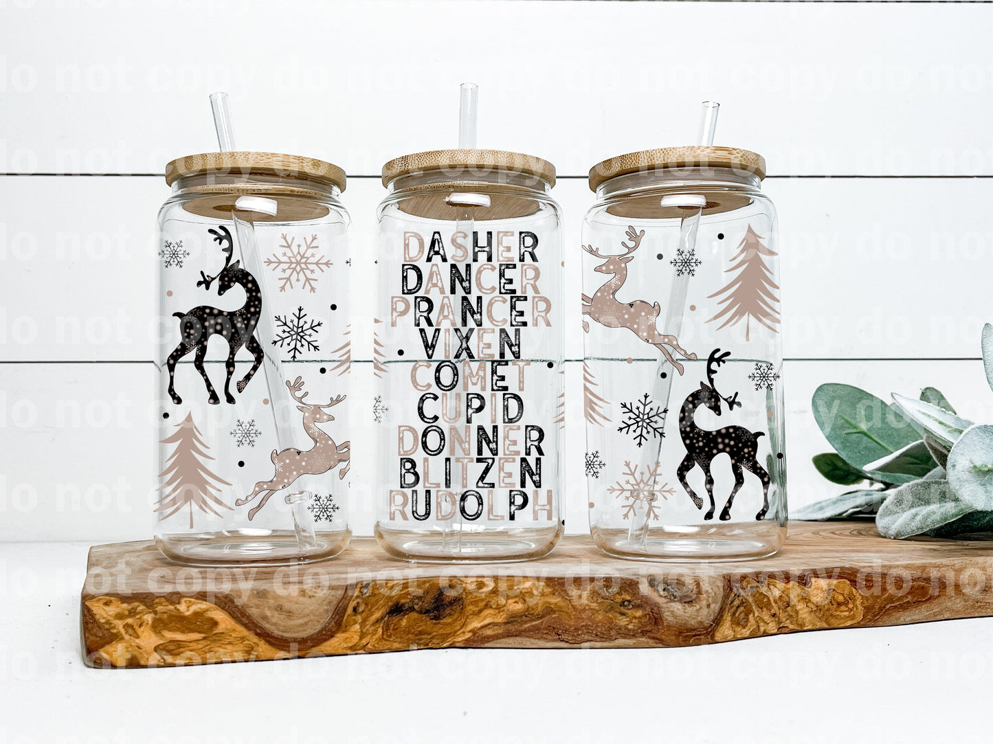 Reindeer Names 16oz Cup Wrap
