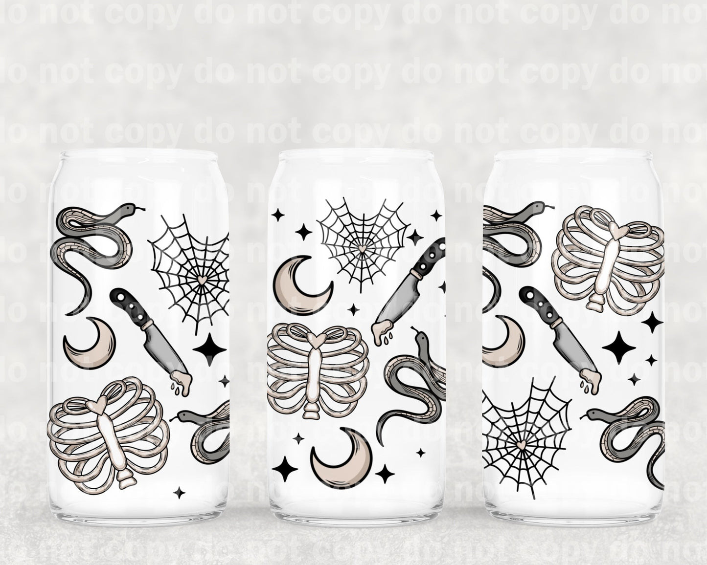 Ribcage Snake 16oz Cup Wrap