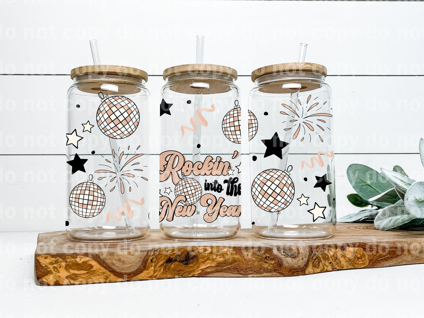 Rockin Into The New Year Disco Ball 16oz Cup Wrap