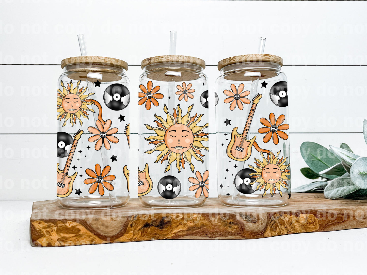 Sun Floral Guitars 16oz Cup Wrap